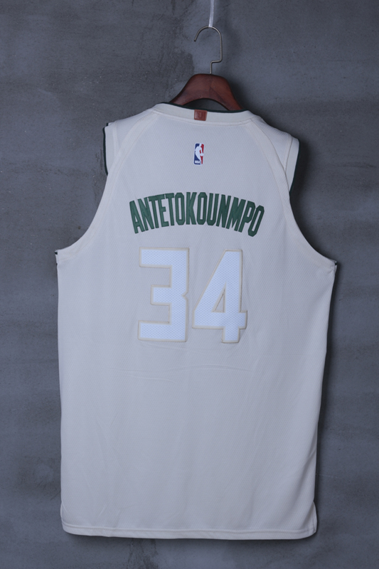 2018 Men Milwaukee Bucks #34 Antetokounmp Cream city edition Nike NBA Jerseys->philadelphia 76ers->NBA Jersey